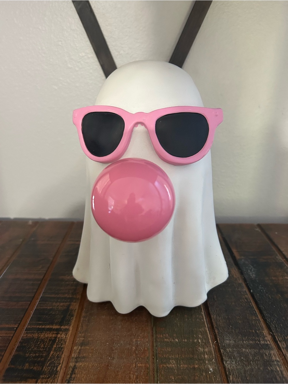 Girl Ghost With Sunglasses Blowing Bubble Pink Bubblegum Halloween 9" New